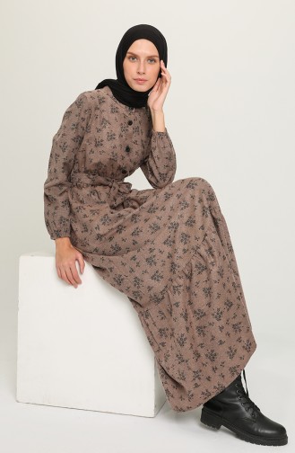 Dark Mink Hijab Dress 5069-02