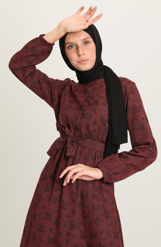 Claret red İslamitische Jurk 5069-04