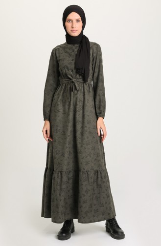 Khaki Hijab Dress 5069-06