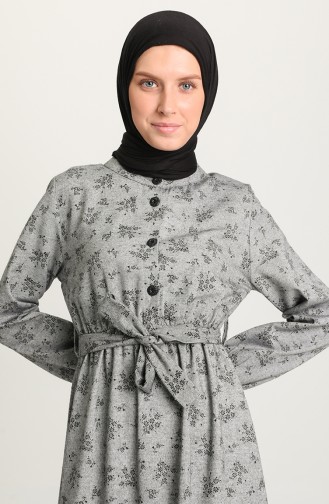 Grau Hijab Kleider 5069-07