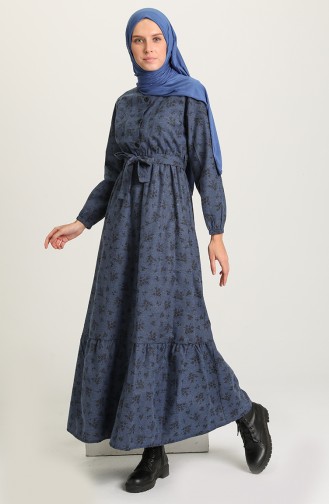 Indigo Hijab Dress 5069-08