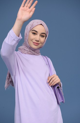 Sade Mevsimlik Penye Tunik 2368-02 Lila