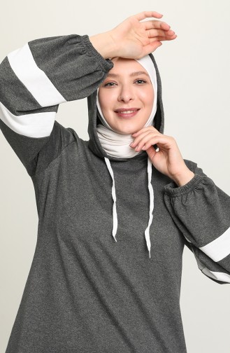 Anthrazit Hijab Kleider 50111-02