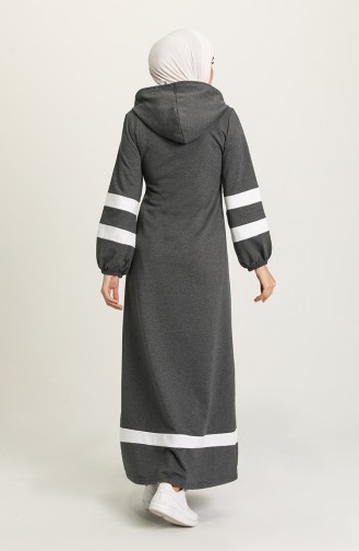 Anthrazit Hijab Kleider 50111-02