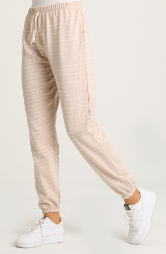 Çizgili Jogger Pantolon 2116A-02 Bej