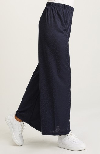Desenli Bol Paça Pantolon 0249K-02 Lacivert
