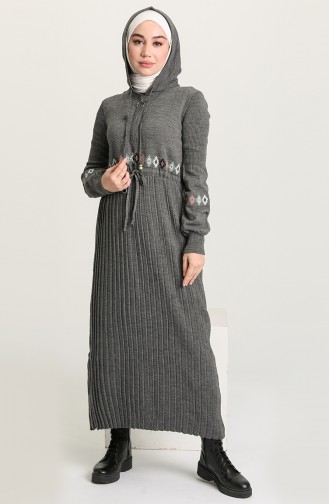 Gray Hijab Dress 8255-03