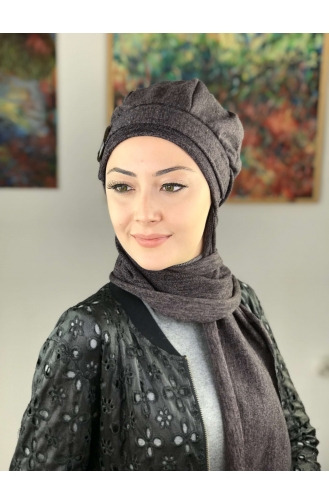 Çarkıfelek Kırçıllı Tokalı Atkılı Bere 10AB12EKM-01 Orta Mor