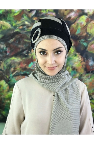 Cream Ready to Wear Turban 21EY3-01