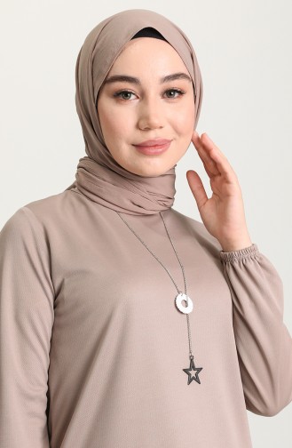 Kolyeli Tunik 1100-03 Vizon