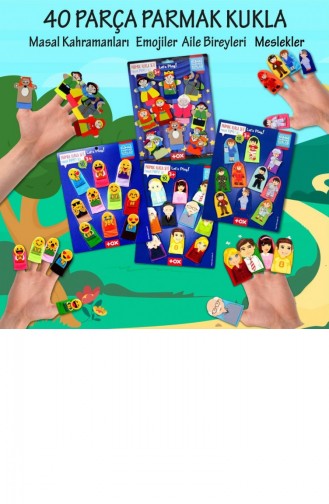 4 Set 40 Parça Tox Masal Kahramanları Aile Bireyleri Meslekler Ve Emojiler Parmak Kukla T225 T106 T75 2 T76 2 T040300306