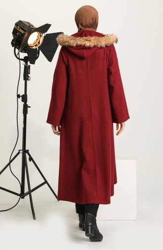 Brooched Cachet Coat 611571-04 Claret Red 611571-04