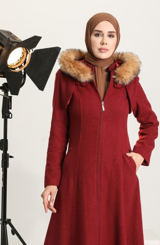 Hooded Coat 711930-03 Claret Red 711930-03