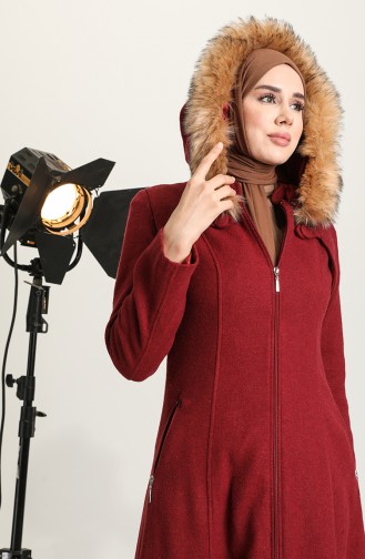 Hooded Coat 711930-03 Claret Red 711930-03