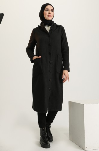 معطف طويل أسود 2160-01