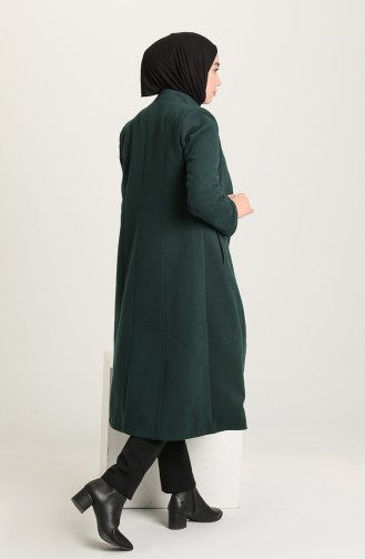 معطف طويل أخضر زمردي 4001-04