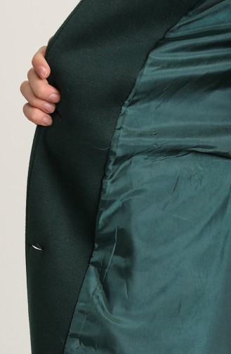 معطف طويل أخضر زمردي 4001-04