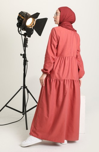 Robe Hijab Rose Pâle Foncé 1687-01