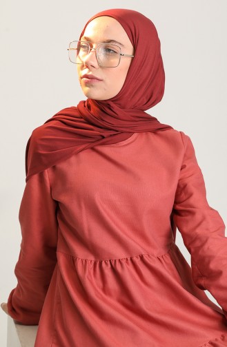 Robe Hijab Rose Pâle Foncé 1687-01