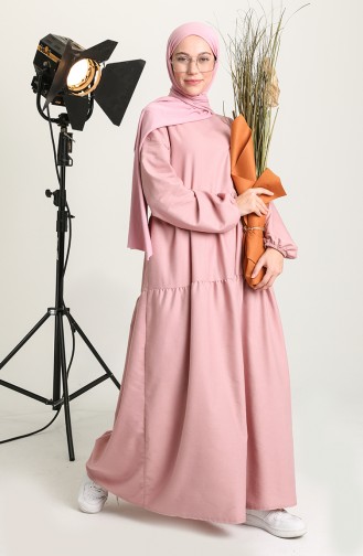 Robe Hijab Rose Pâle 1687-02