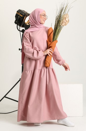 Robe Hijab Rose Pâle 1687-02