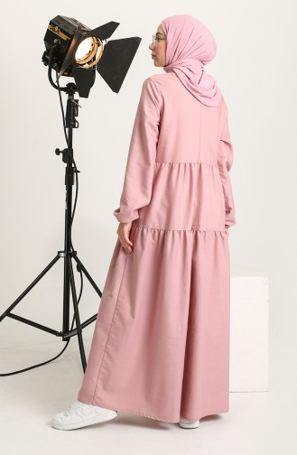 Beige-Rose Hijab Kleider 1687-02