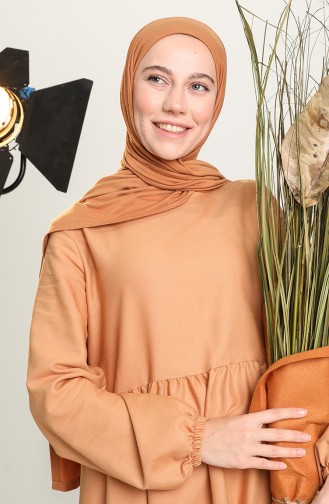Camel Hijab Dress 1687A-01