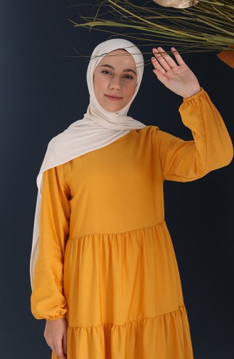 Senf Hijab Kleider 1687B-01