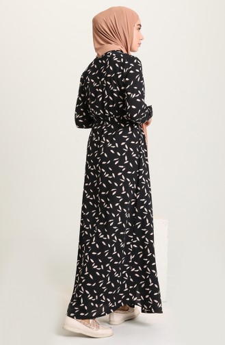 Schwarz Hijab Kleider 60250-01