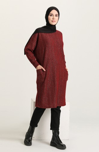 Yarasa Kol Cepli Tunik 4718-05 Bordo