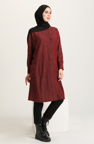 Yarasa Kol Cepli Tunik 4718-05 Bordo