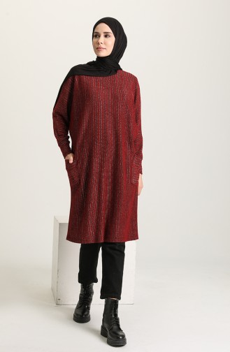 Yarasa Kol Cepli Tunik 4718-05 Bordo