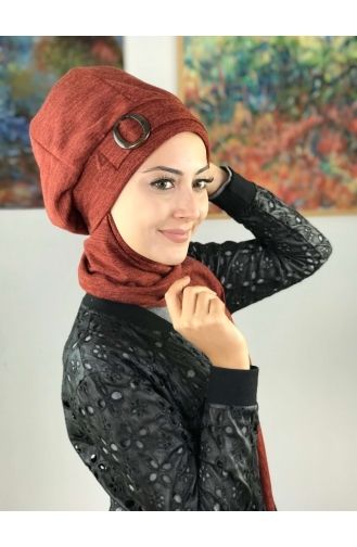 Dark Brick Red Ready to Wear Turban 43AB12EKM-01