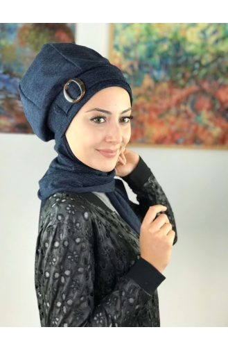 Navy Blue Ready to Wear Turban 44AB12EKM-01