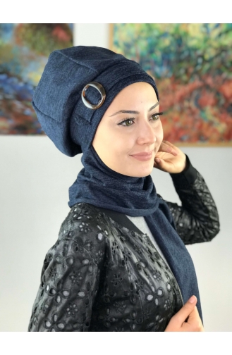 Dunkelblau Praktischer Turban 44AB12EKM-01