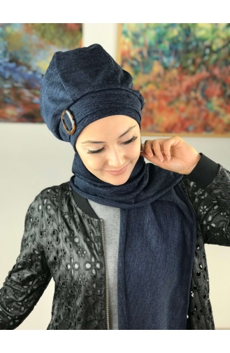 Navy Blue Ready to Wear Turban 44AB12EKM-01