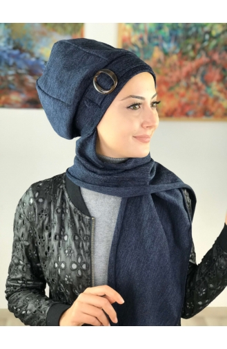 Navy Blue Ready to wear Turban 44AB12EKM-01