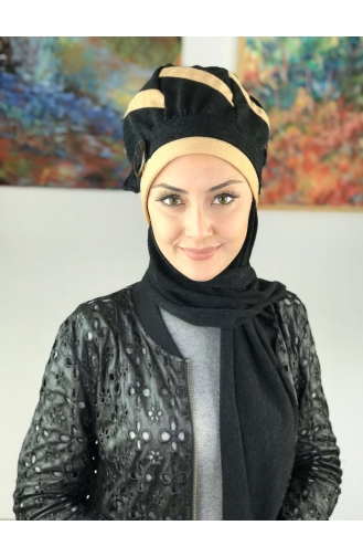 Schwarz Praktischer Turban 37AB12EKM-01