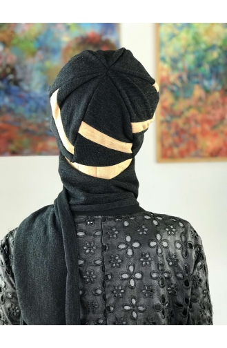 Schwarz Praktischer Turban 37AB12EKM-01