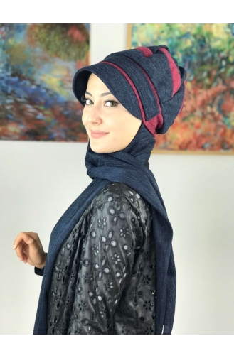 Navy Blue Ready to Wear Turban 26AŞ12EKM-01