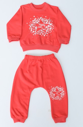 Peach Pink Baby and Children`s Pajama Set 3000-02