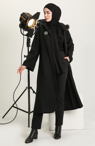Brooched Cache Coat 611571-01 Black 611571-01