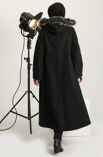 معطف طويل أسود 611570-01
