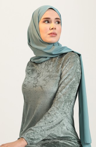 Robe Hijab Vert noisette 8902-07