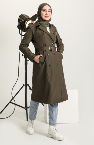 Khaki Trench Coats Models 1000-04