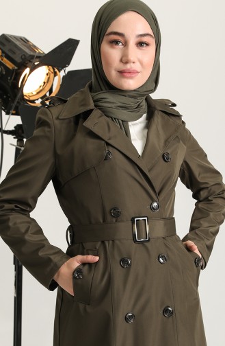 Khaki Trench Coats Models 1000-04