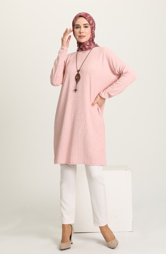 Yarasa Kol Kolyeli Tunik 1591-04 Pudra