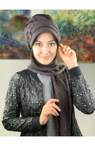 Mitte Lila Praktischer Turban 017AŞ12EKM-01