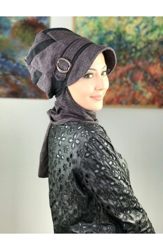 Mitte Lila Praktischer Turban 017AŞ12EKM-01