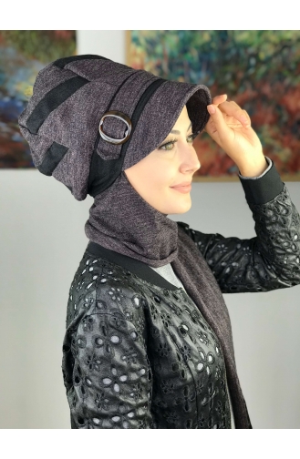 Mitte Lila Praktischer Turban 017AŞ12EKM-01